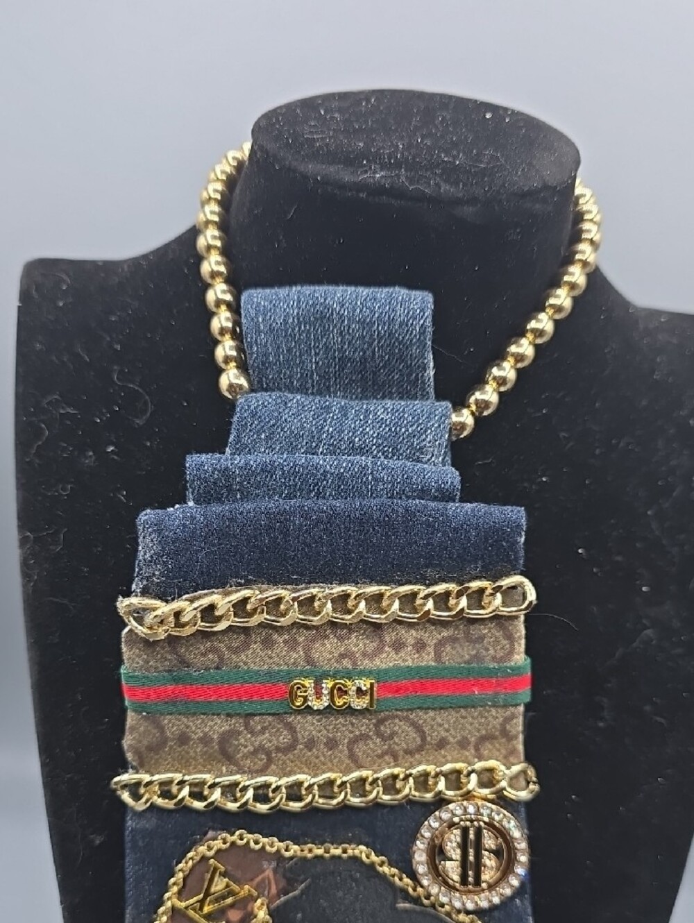 Brown & Gold TIe Necklace - Picture 6 of 6
